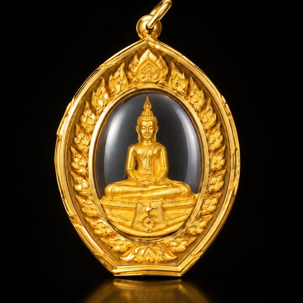 LP Sothon Gold Locket Pendant Thai Buddhist Amulet