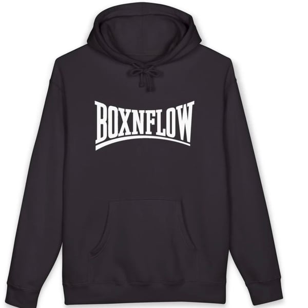 Boxnflow Hoodie Black Graphic Pullover Sweatshirt