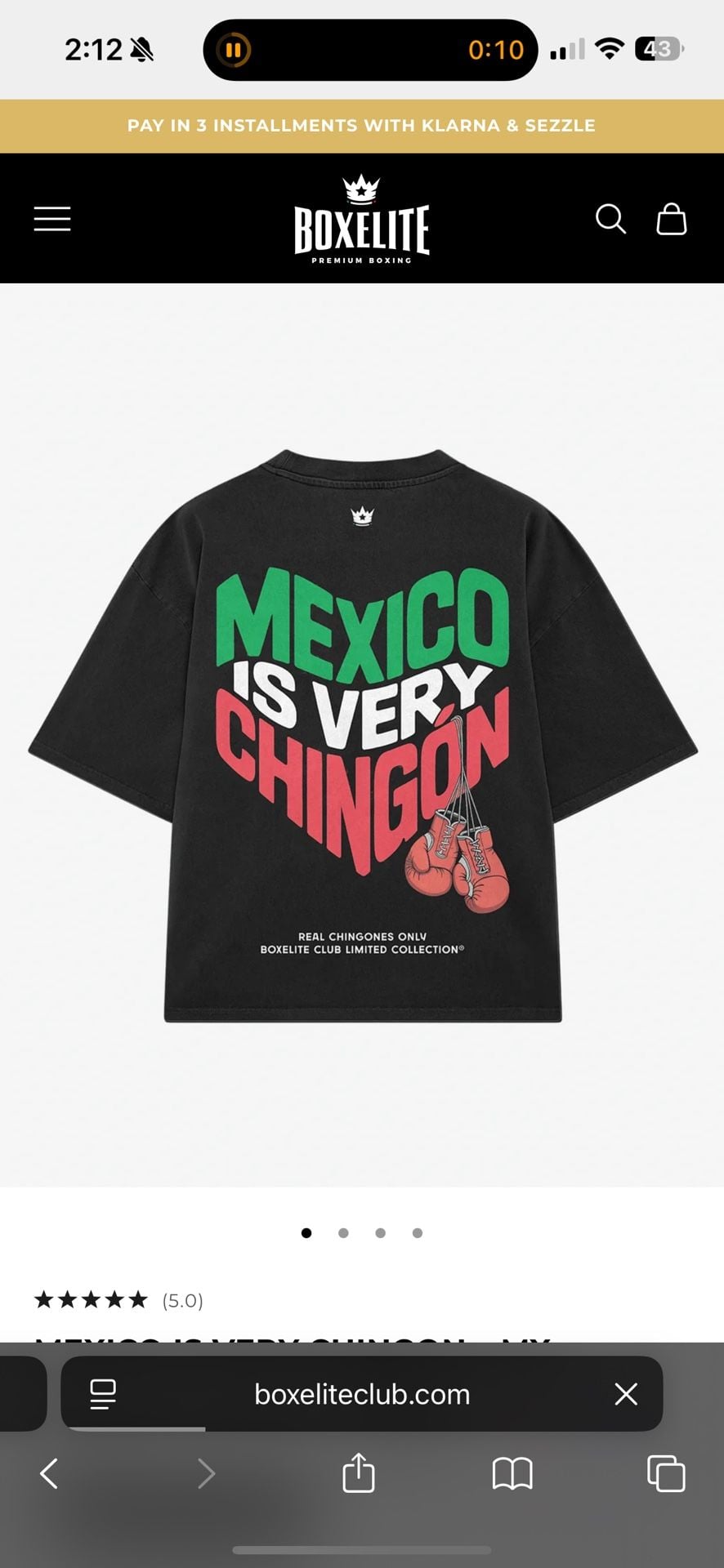 Boxelite Mexico is Very Chingón T-Shirt Black 3