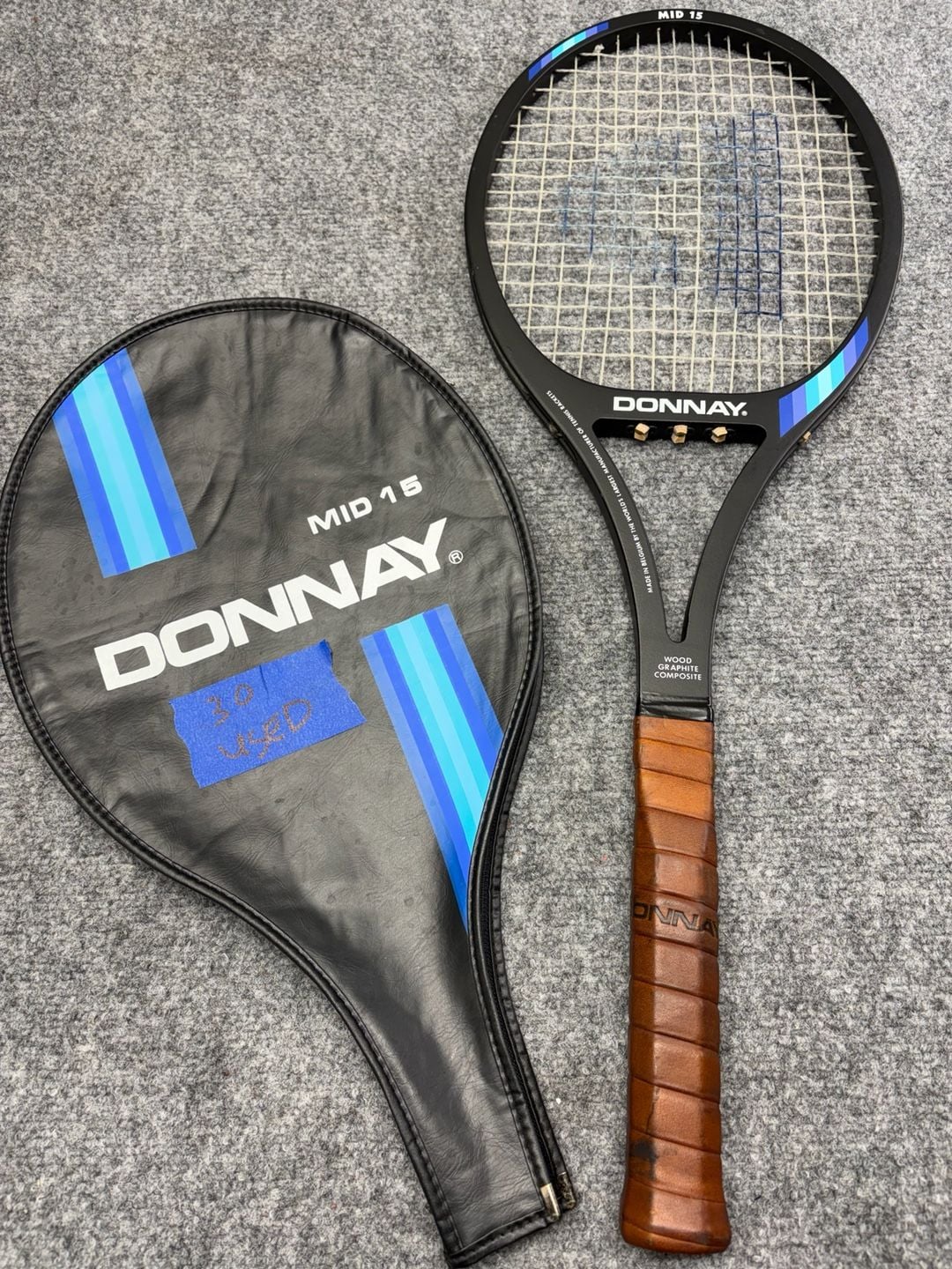 Donnay Mid 15 Tennis Racquet Grip Light 4 Wood Graphite Composite-cover VTG- EUC 1