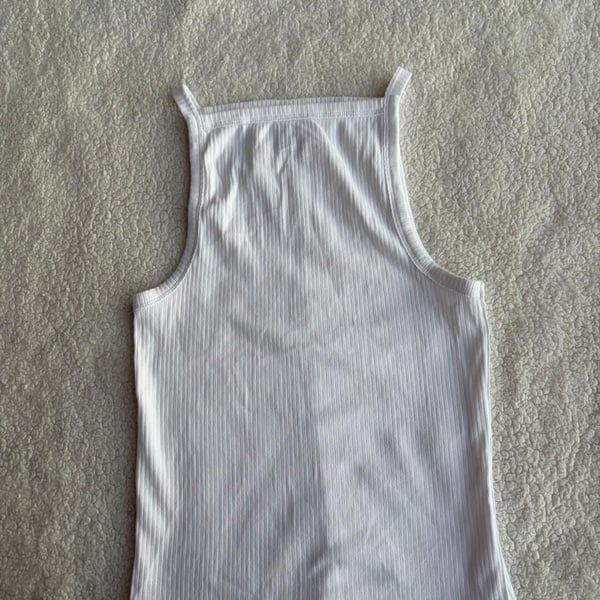 We The Free Tank Top Size S White Ribbed Square Neck