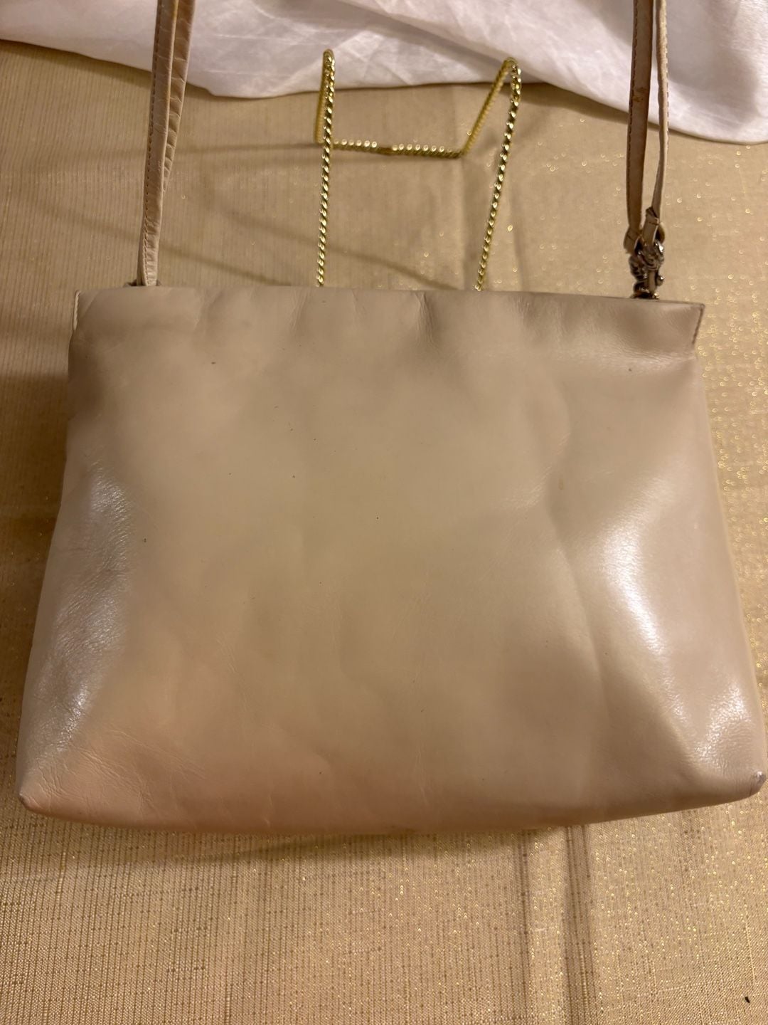 Salvatore Ferragamo Leather Shoulder Bag Beige 4