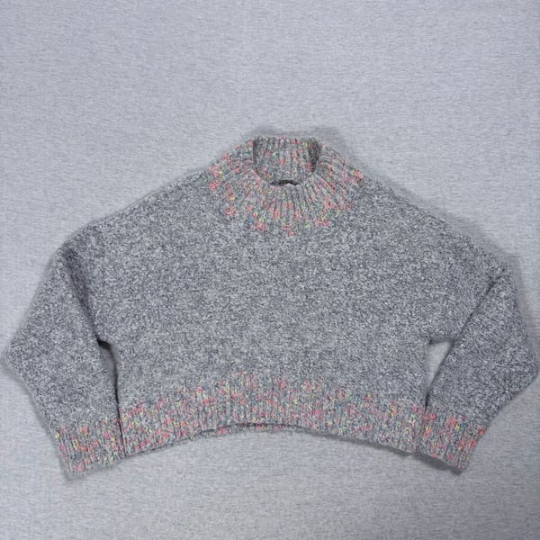 Free People Stardust Pullover Sweater Grey Confetti Speckled Size XS