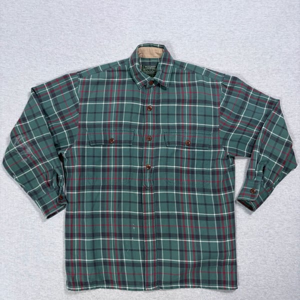 Ralph Lauren Country Plaid Flannel Shirt Green Cotton Long Sleeve