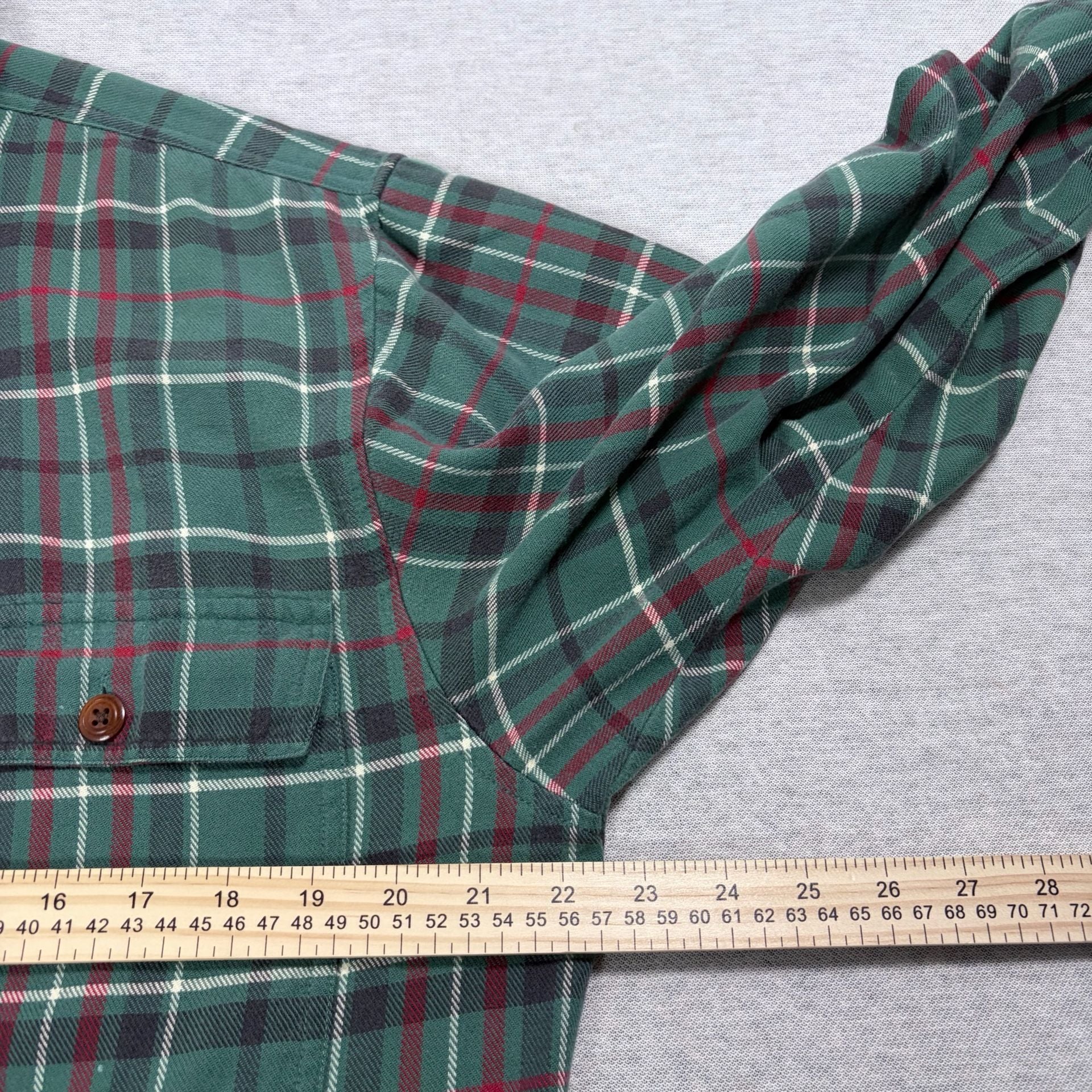 Ralph Lauren Country Plaid Flannel Shirt Green Cotton Long Sleeve 7