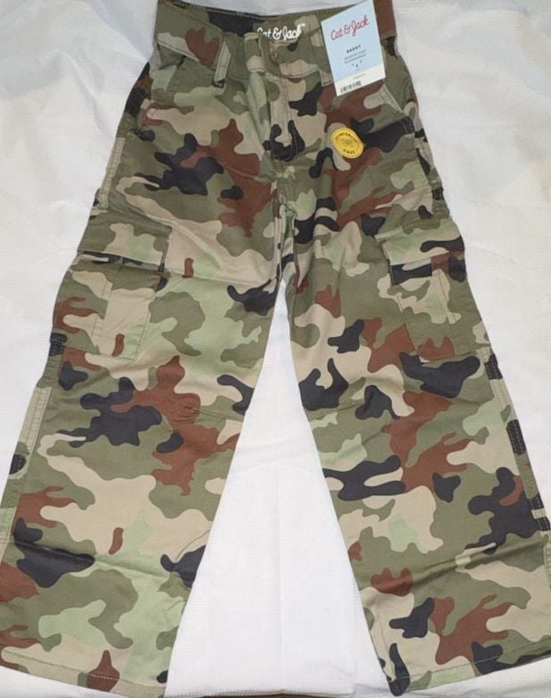Cat & Jack Baggy Cargo Pants Size 6 Camouflage Reinforced Knee 2