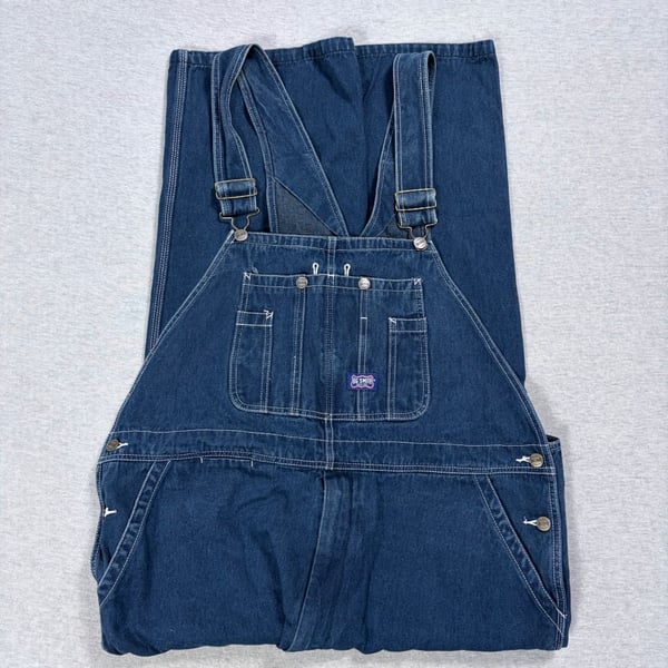 Big Smith Denim Bib Overalls Size 44x30 Blue Cotton Carpenter Workwear