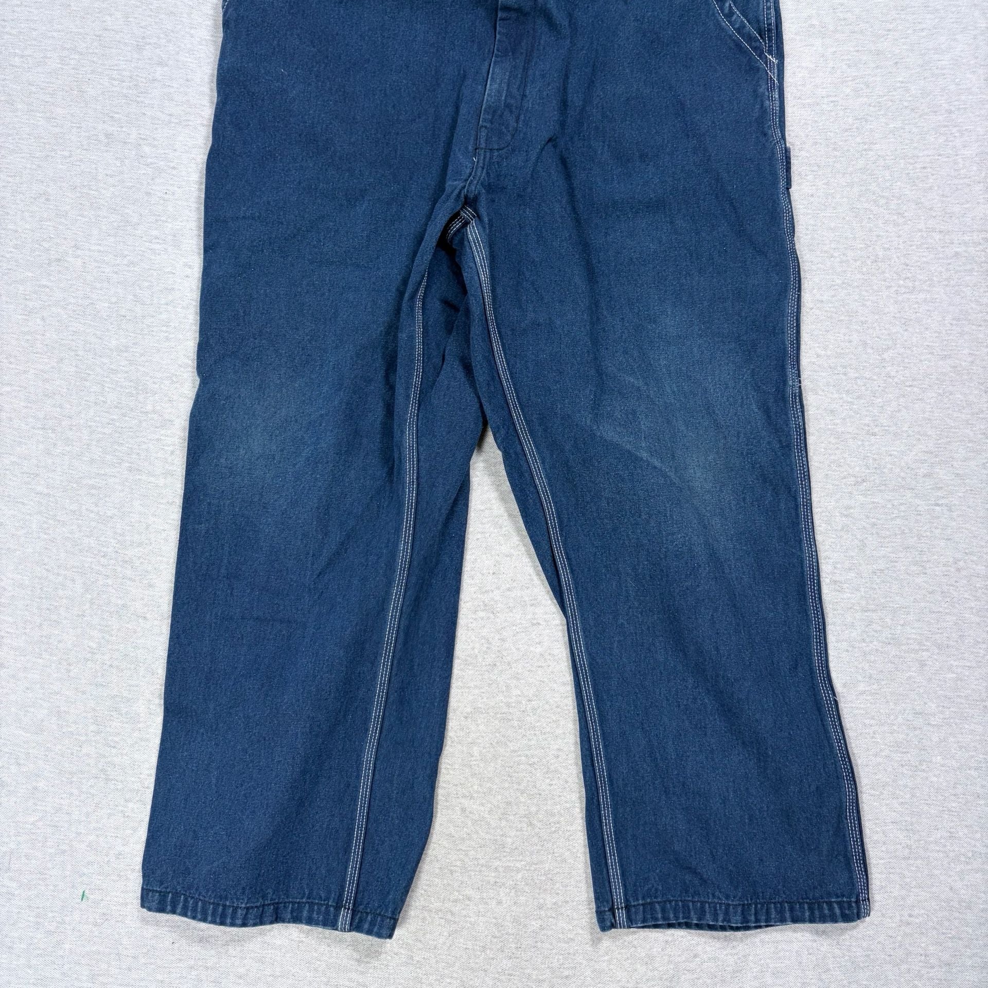 Big Smith Denim Bib Overalls Size 44x30 Blue Cotton Carpenter Workwear 3