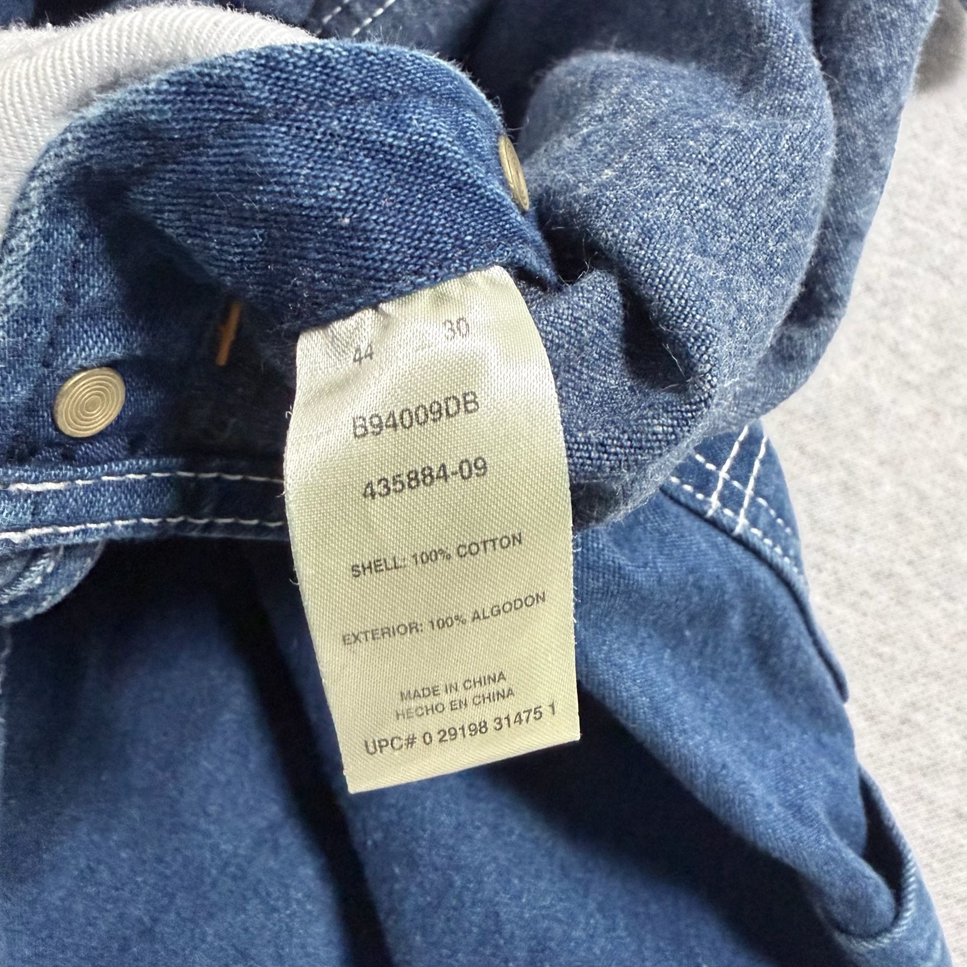 Big Smith Denim Bib Overalls Size 44x30 Blue Cotton Carpenter Workwear 6