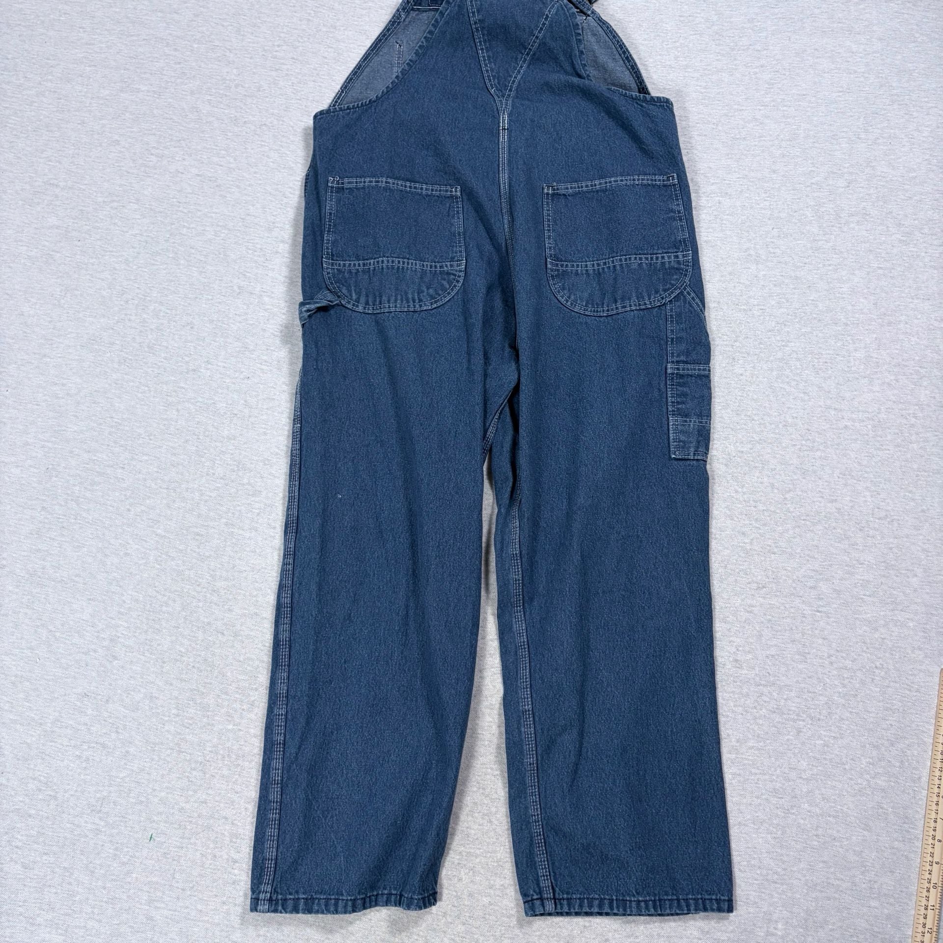 Key Imperial Denim Overalls Size 40x29 Blue Cotton Workwear Bib Jeans 7