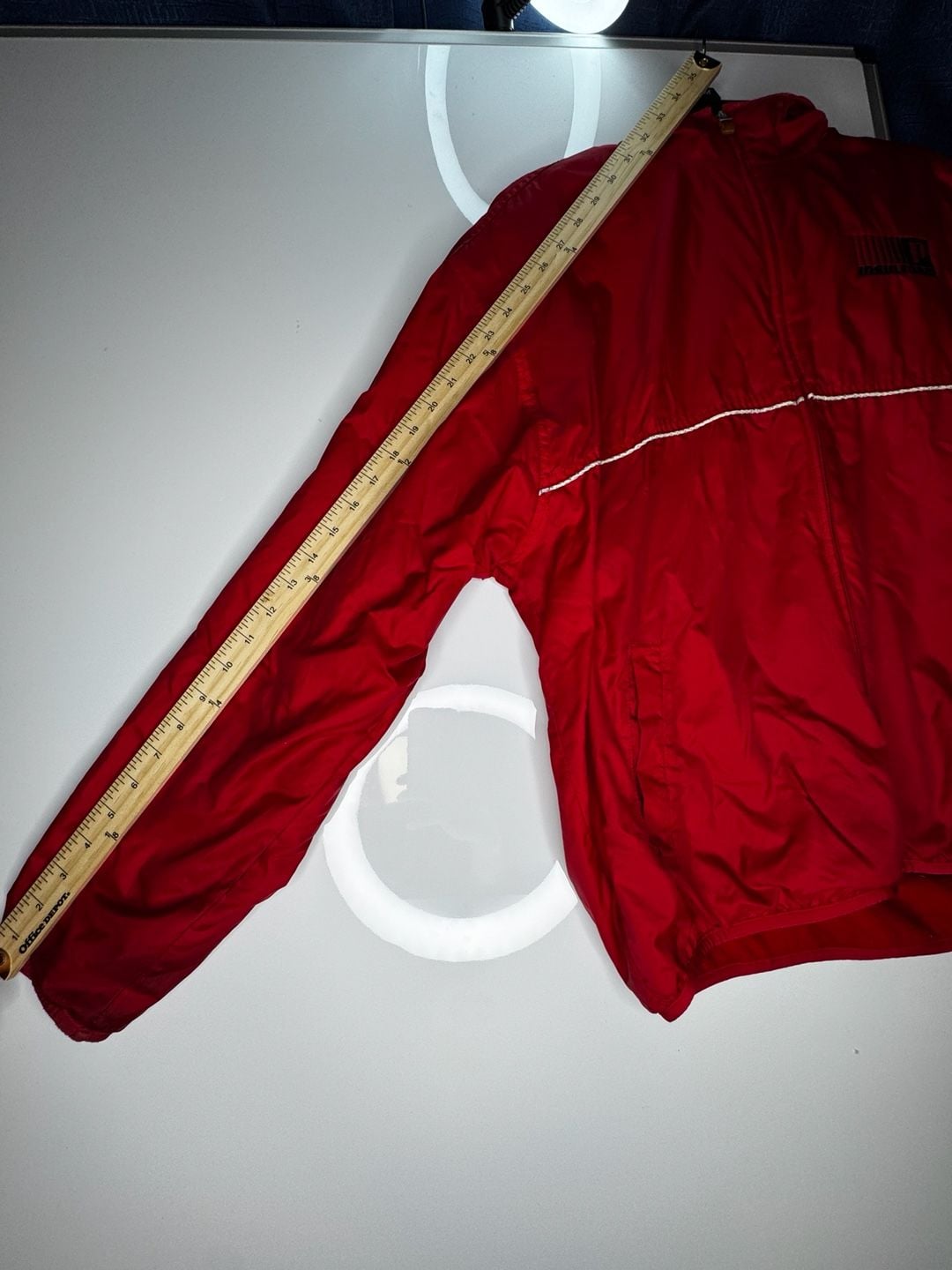 Insulfoam Windbreaker Jacket Size M Red Full Zip Hooded Logo 4