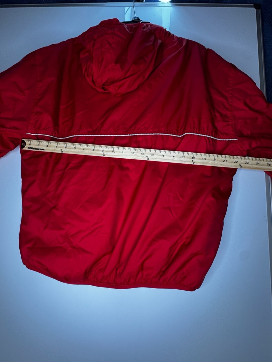 Insulfoam Windbreaker Jacket Size M Red Full Zip Hooded Logo 6