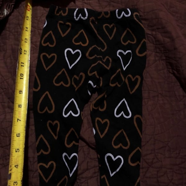 Cat & Jack Heart Print Leggings Size 12M Black