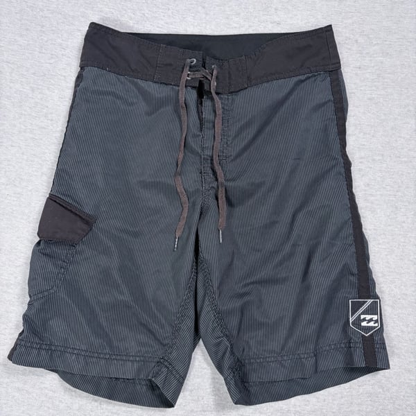 Billabong Board Shorts Black Gray Pinstripe Surf Swim Trunks