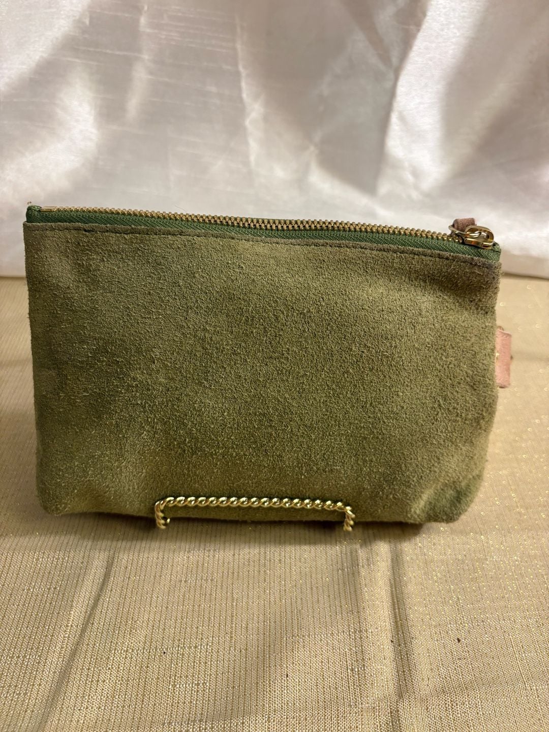 Palomo Spain Suede Double Pouch Pink Green 4