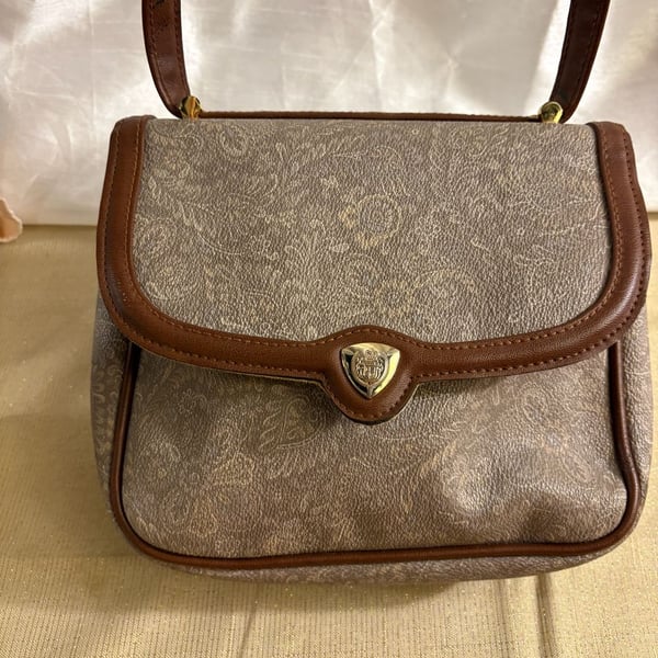 Liz Claiborne Vintage Brown Monogram Crossbody