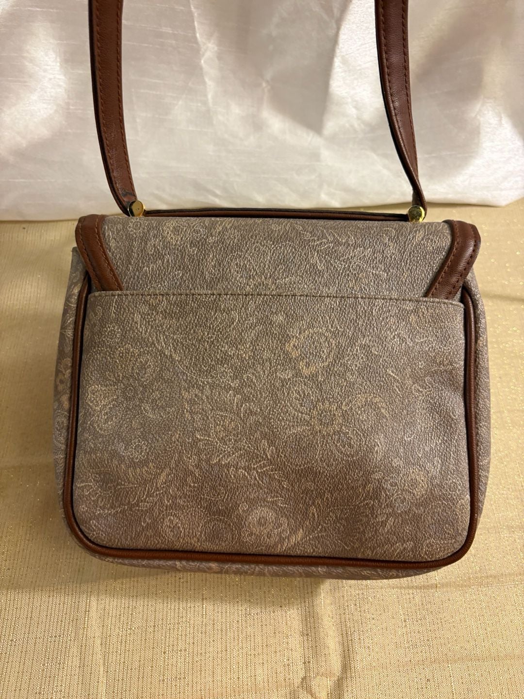 Liz Claiborne Vintage Brown Monogram Crossbody 4