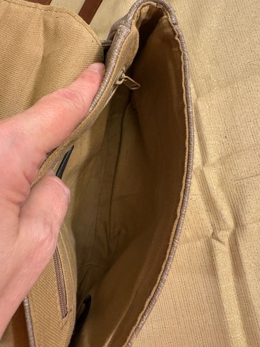 Liz Claiborne Vintage Brown Monogram Crossbody 6