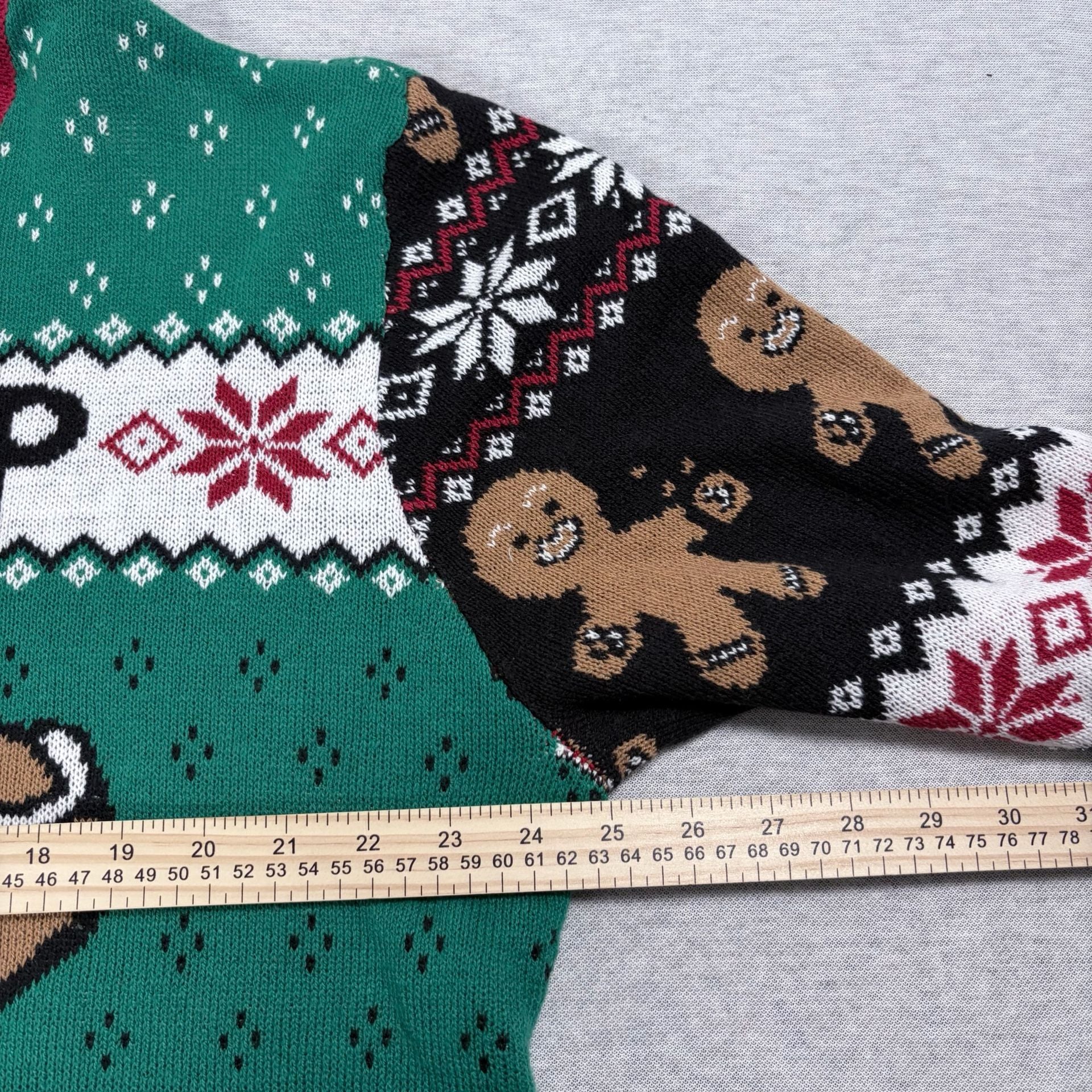 Ugly Christmas Sweater Oh Snap Gingerbread Man Size XXL Green Holiday Knit 6