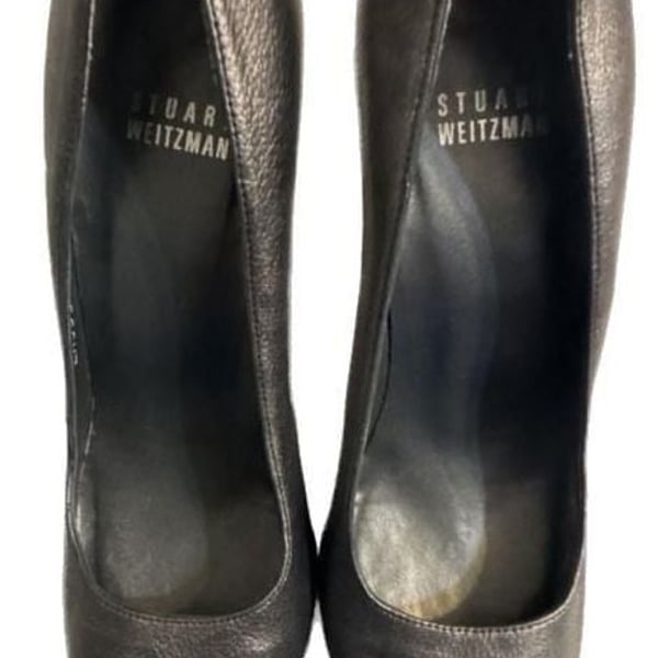 Stuart Weitzman Metallic Gray Pointed Toe Stiletto Pumps