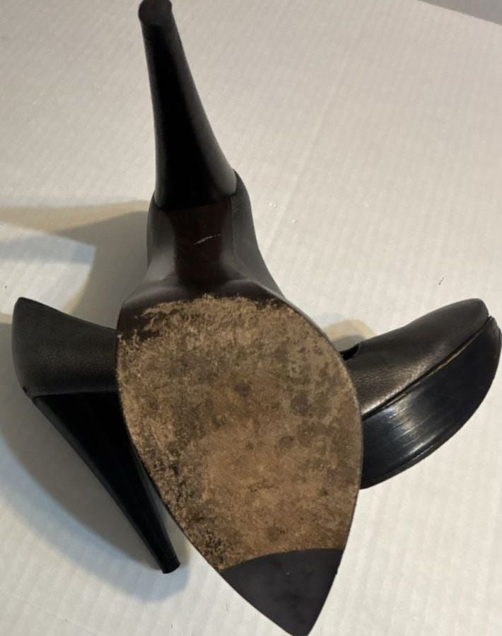Stuart Weitzman Metallic Gray Pointed Toe Stiletto Pumps 6