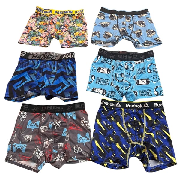 Assorted Mixed Boys Boxer Briefs Lot Of 6