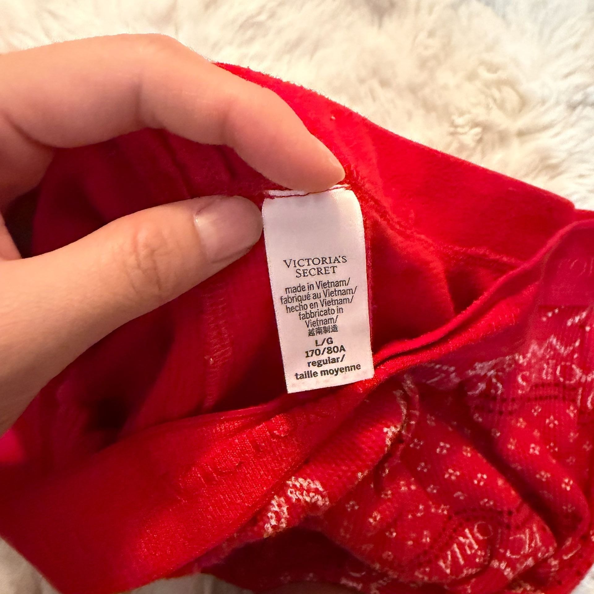 Victoria's Secret Thermal Pajama Set Red Fair Isle S 4