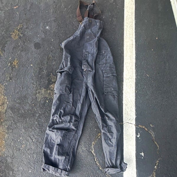 MADEPANTS Sloppy Canvas Overalls Size L Gray Workwear Cargo
