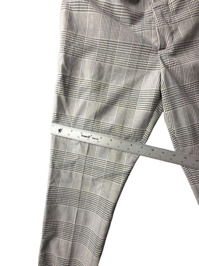 H&M Slim Fit Trousers Size 30 Grey Plaid Glen Check 8