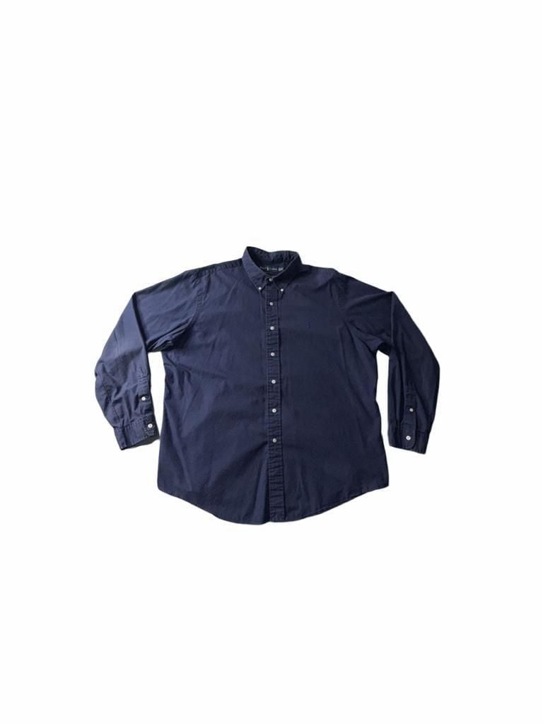 Ralph Lauren Custom Fit Button Down Shirt Size XXL Navy Long Sleeve 7
