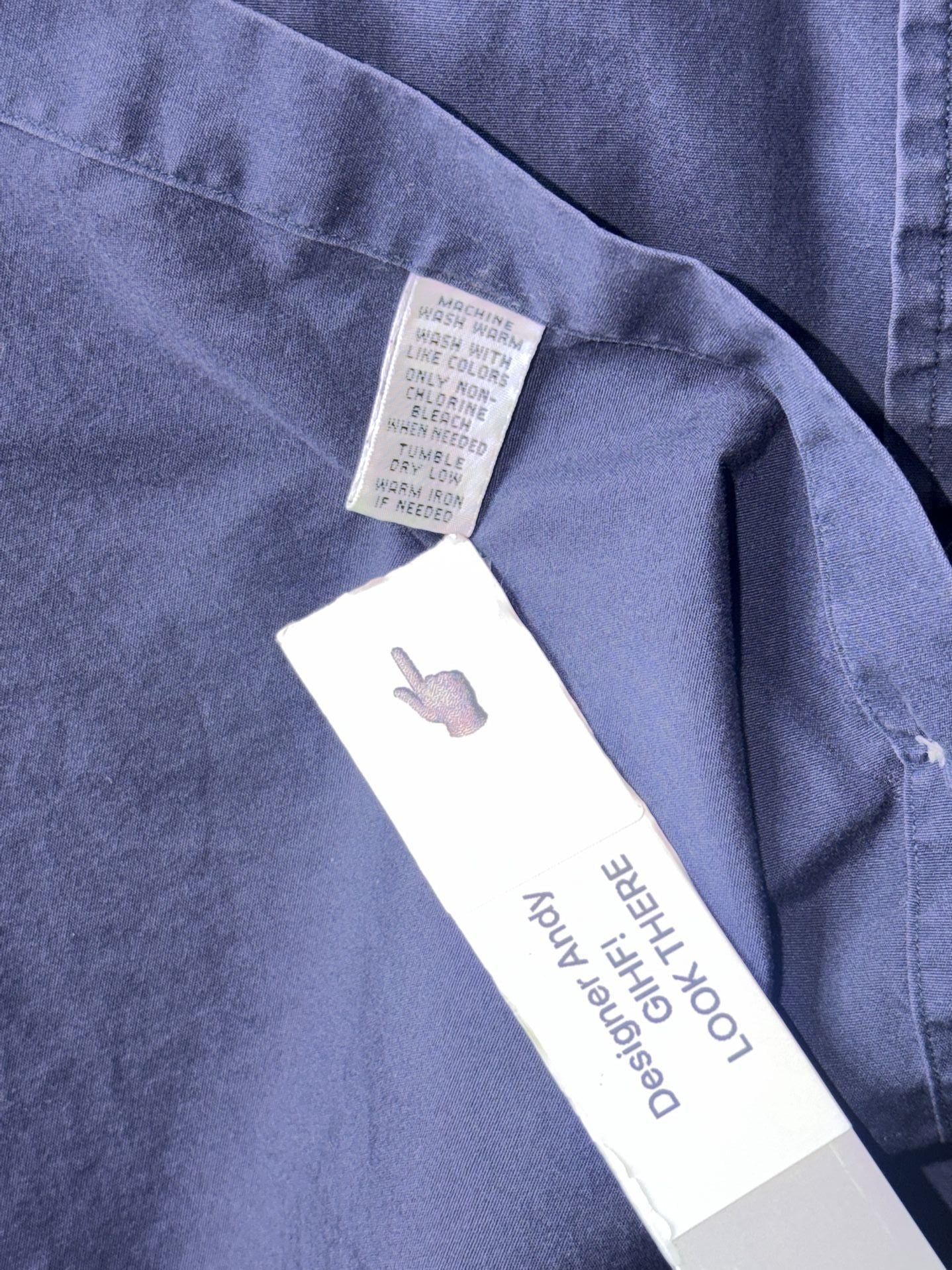 Ralph Lauren Custom Fit Button Down Shirt Size XXL Navy Long Sleeve 8