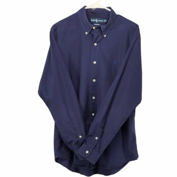 Ralph Lauren Custom Fit Button Down Shirt Size XXL Navy Long Sleeve