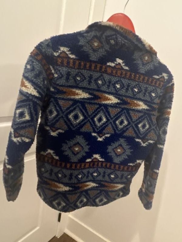 Wrangler 1/4 Zip Sherpa Fleece Pullover Size L/G Aztec Print 4