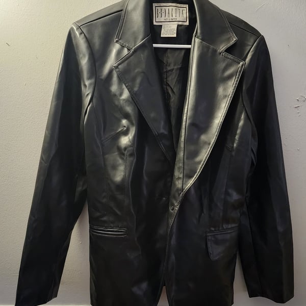 BB Dakota Faux Leather Blazer Size L Black Jacket