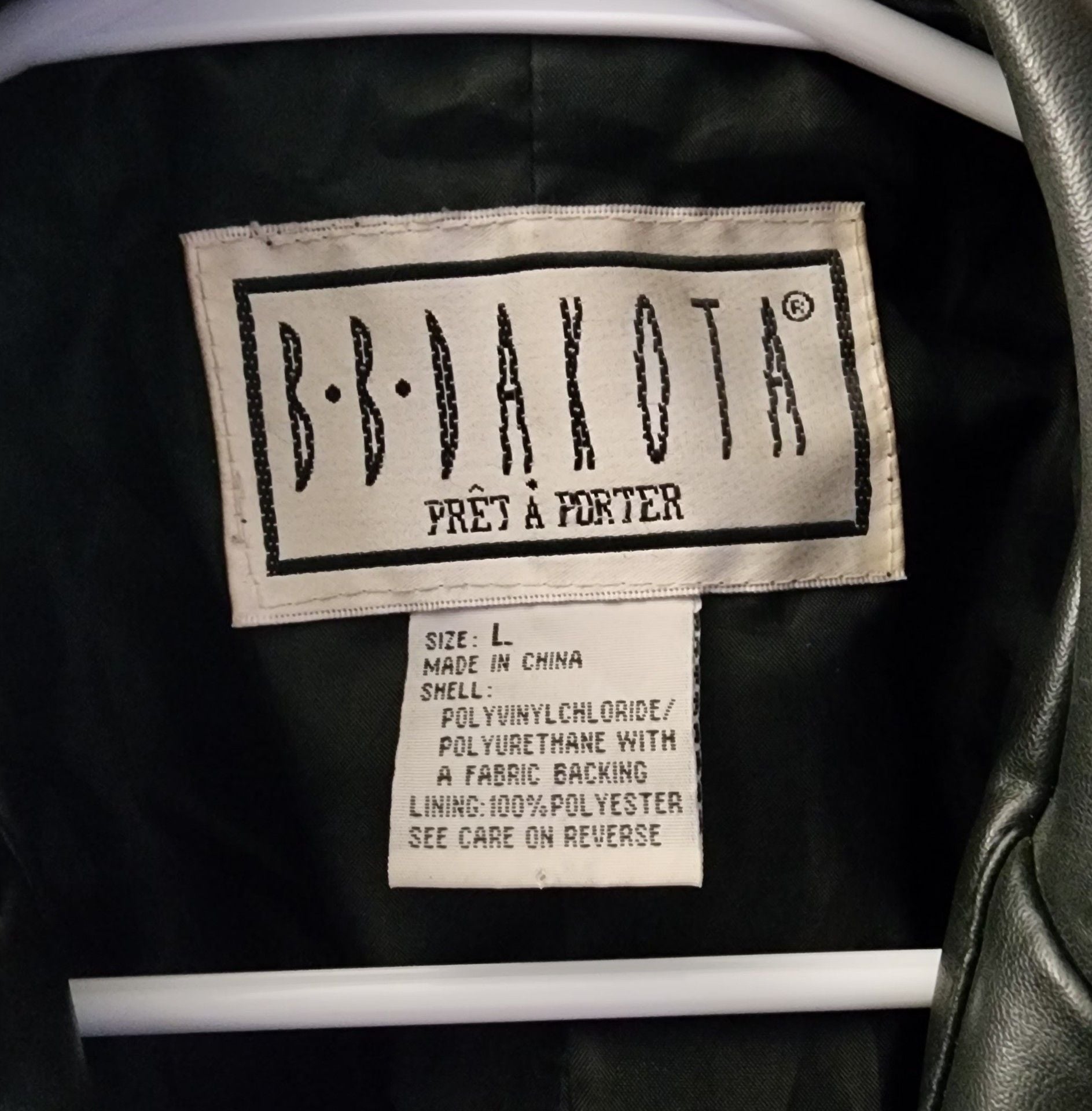 BB Dakota Faux Leather Blazer Size L Black Jacket 4