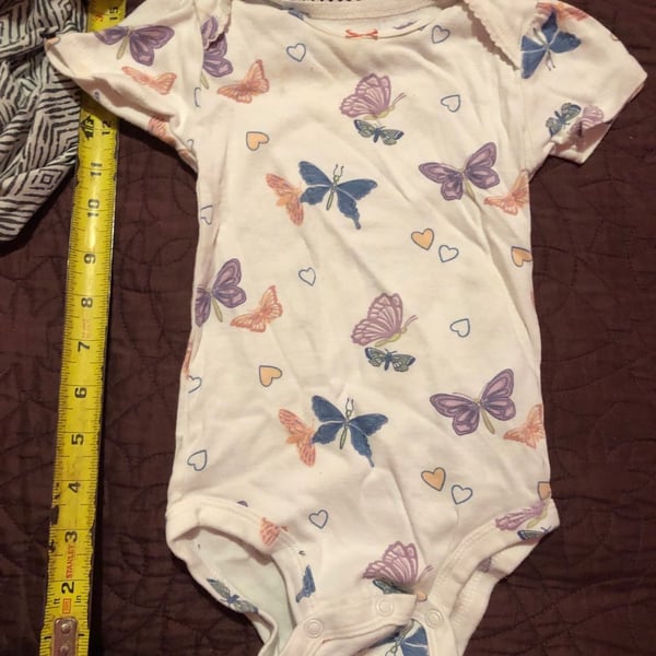 Carter's Butterfly Bodysuit Size 12m White Cotton