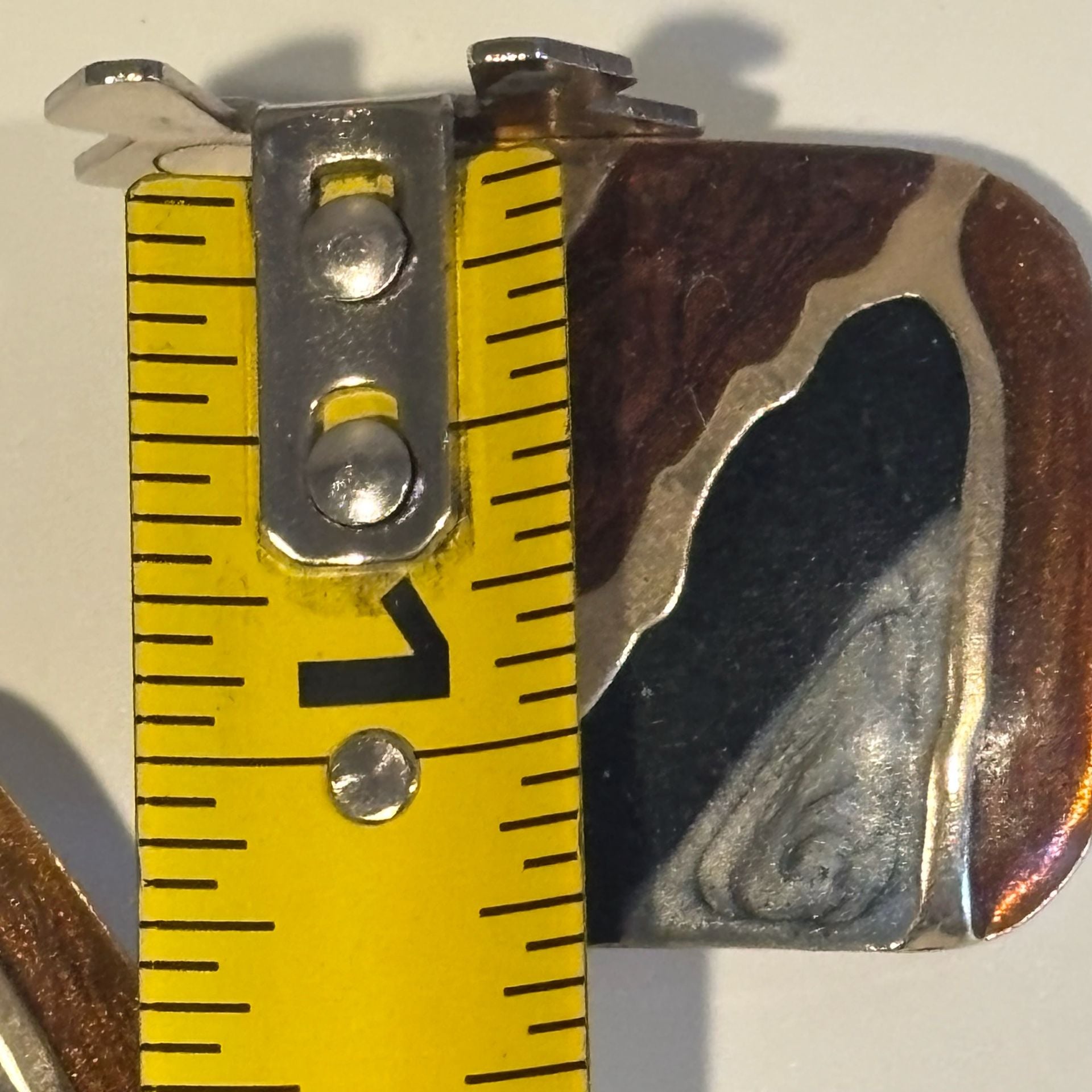 Vintage Swirl Enamel Statement Earrings Brown Black Gold Tone 6