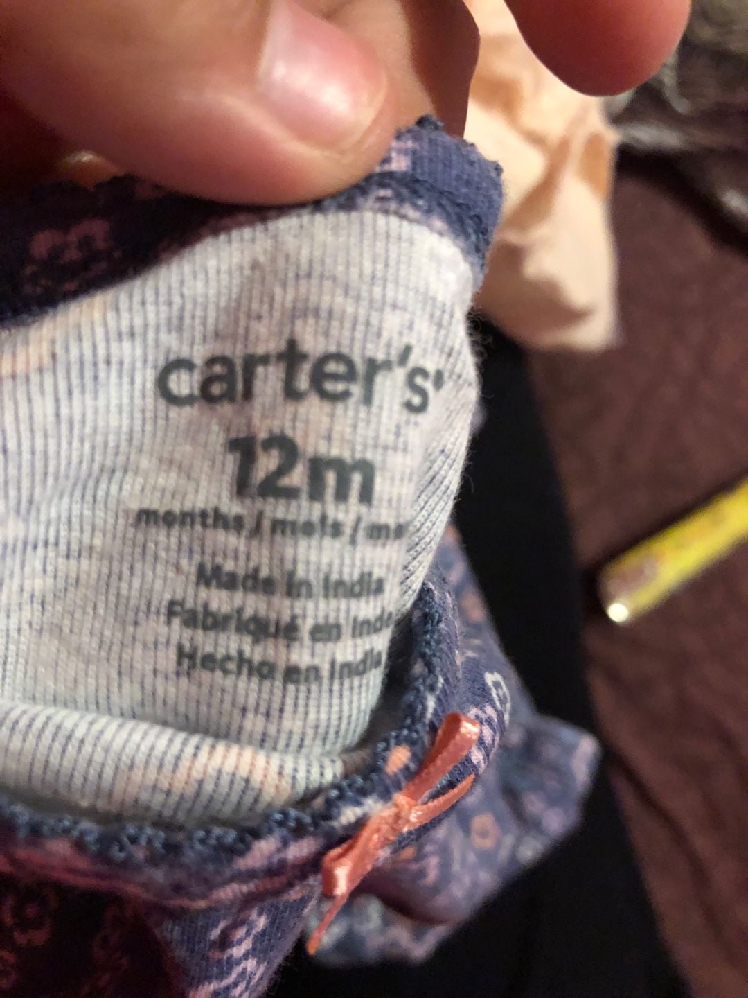 Carter's Floral Short Sleeve Bodysuit Size 12m Blue 4