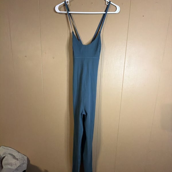 Le Ore Jumpsuit Size M Blue Backless Camisole Bodycon