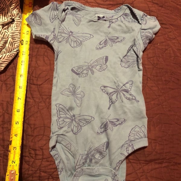 Carter's Bodysuit Size 12m Blue Butterfly Print