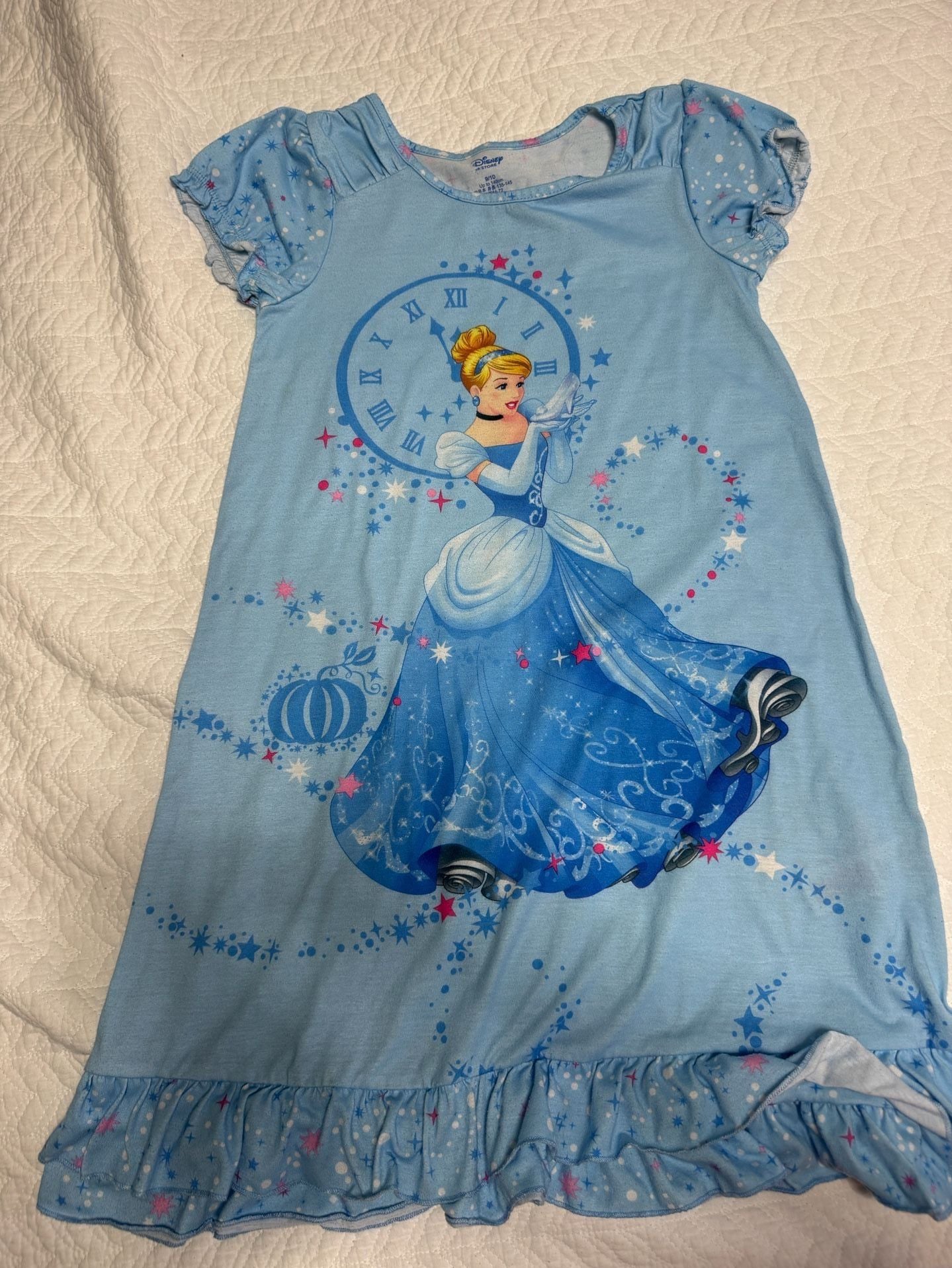 Disney Store Cinderella Nightgown Size 9/10 Blue Ruffle Dress 1