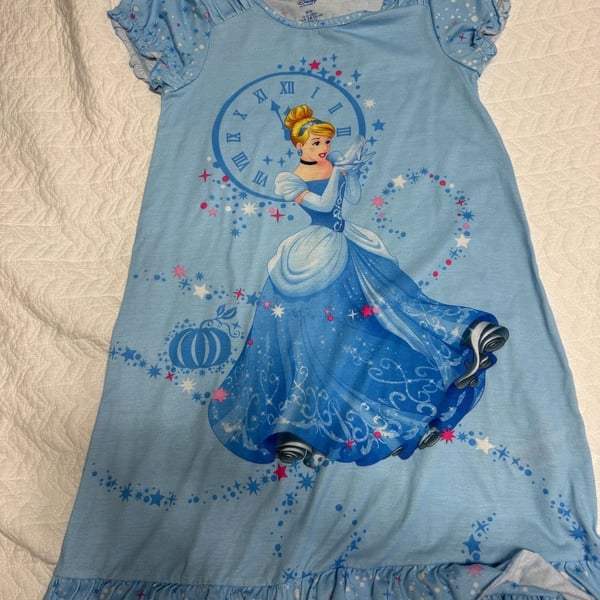 Disney Store Cinderella Nightgown Size 9/10 Blue Ruffle Dress
