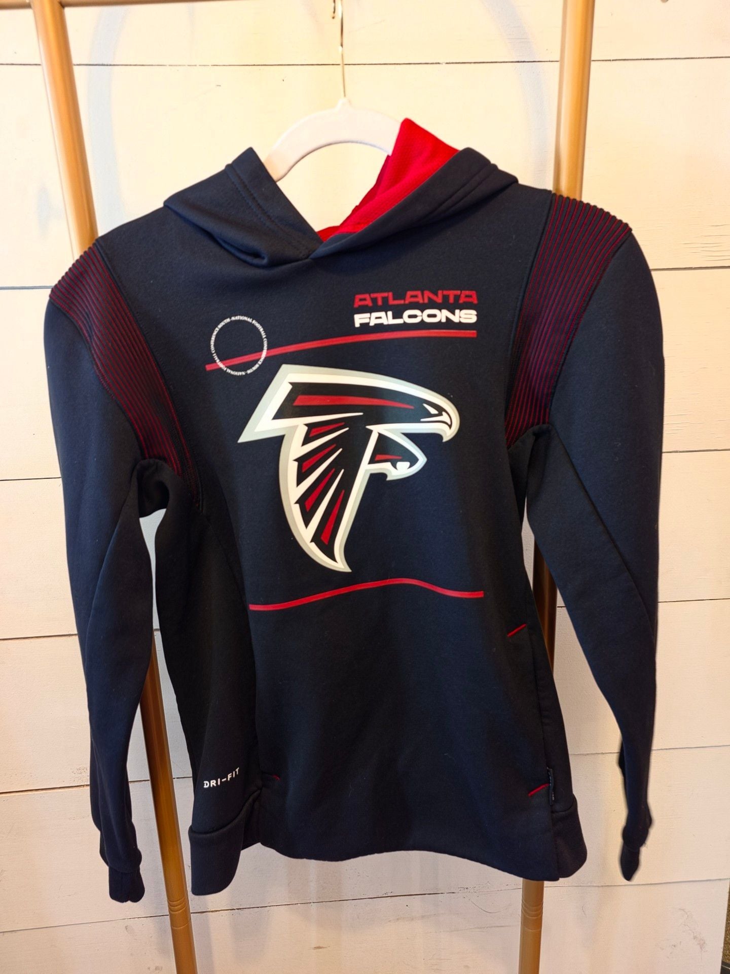 Nike Atlanta Falcons Hoodie Size 10/12 Black Dri-Fit NFL Onfield 2