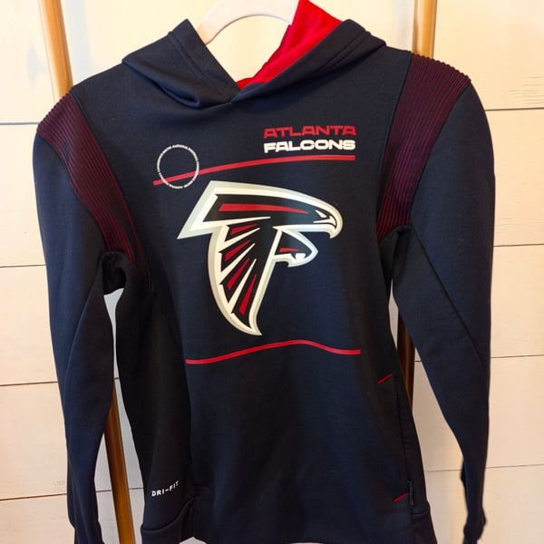 Nike Atlanta Falcons Hoodie Size 10/12 Black Dri-Fit NFL Onfield
