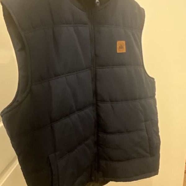 Field & Stream Puffer Vest XXL Navy Blue Sherpa Lined
