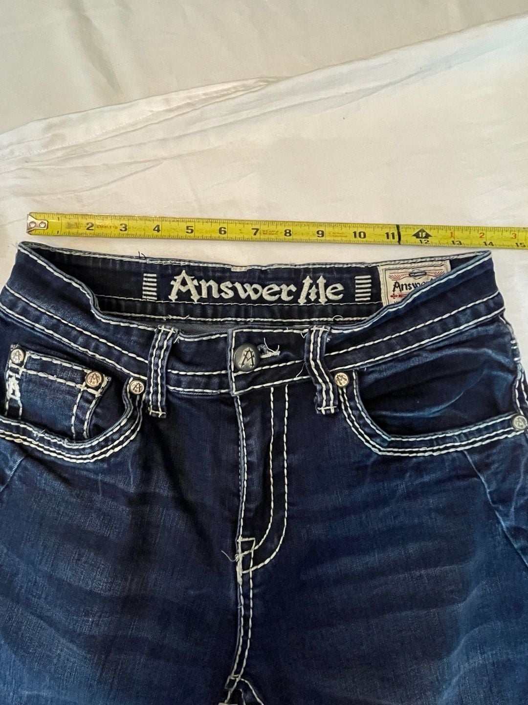 Answer Me Straight Leg Size W 31 L 32 Blue Jeans Distressed 4