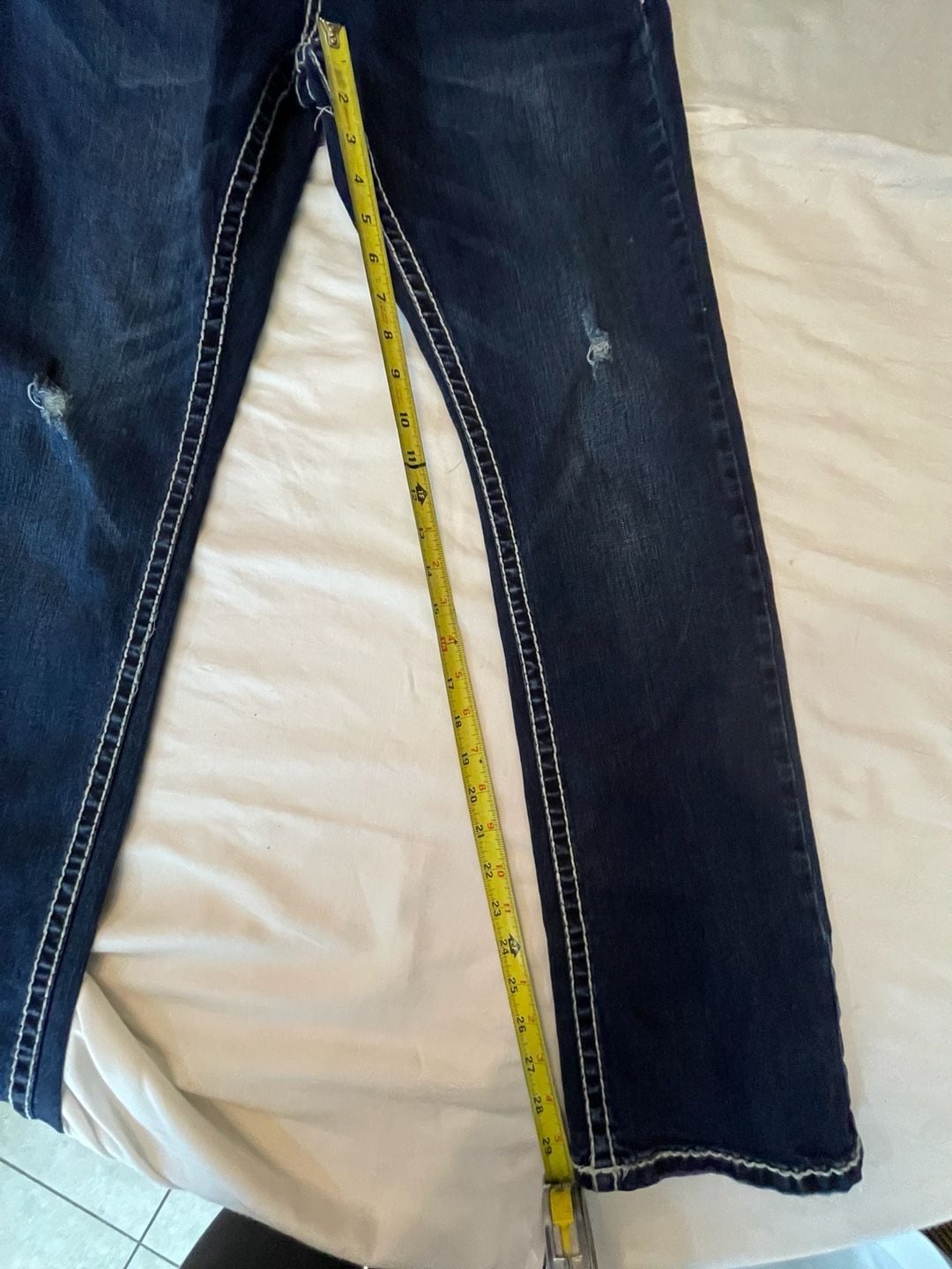 Answer Me Straight Leg Size W 31 L 32 Blue Jeans Distressed 7