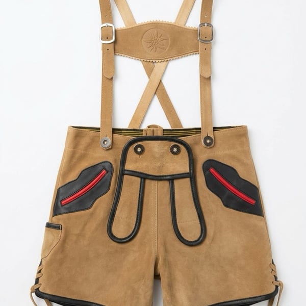 Alpen Kitz Kids Lederhosen 104 Genuine Leather Bavarian Oktoberfest Suspenders