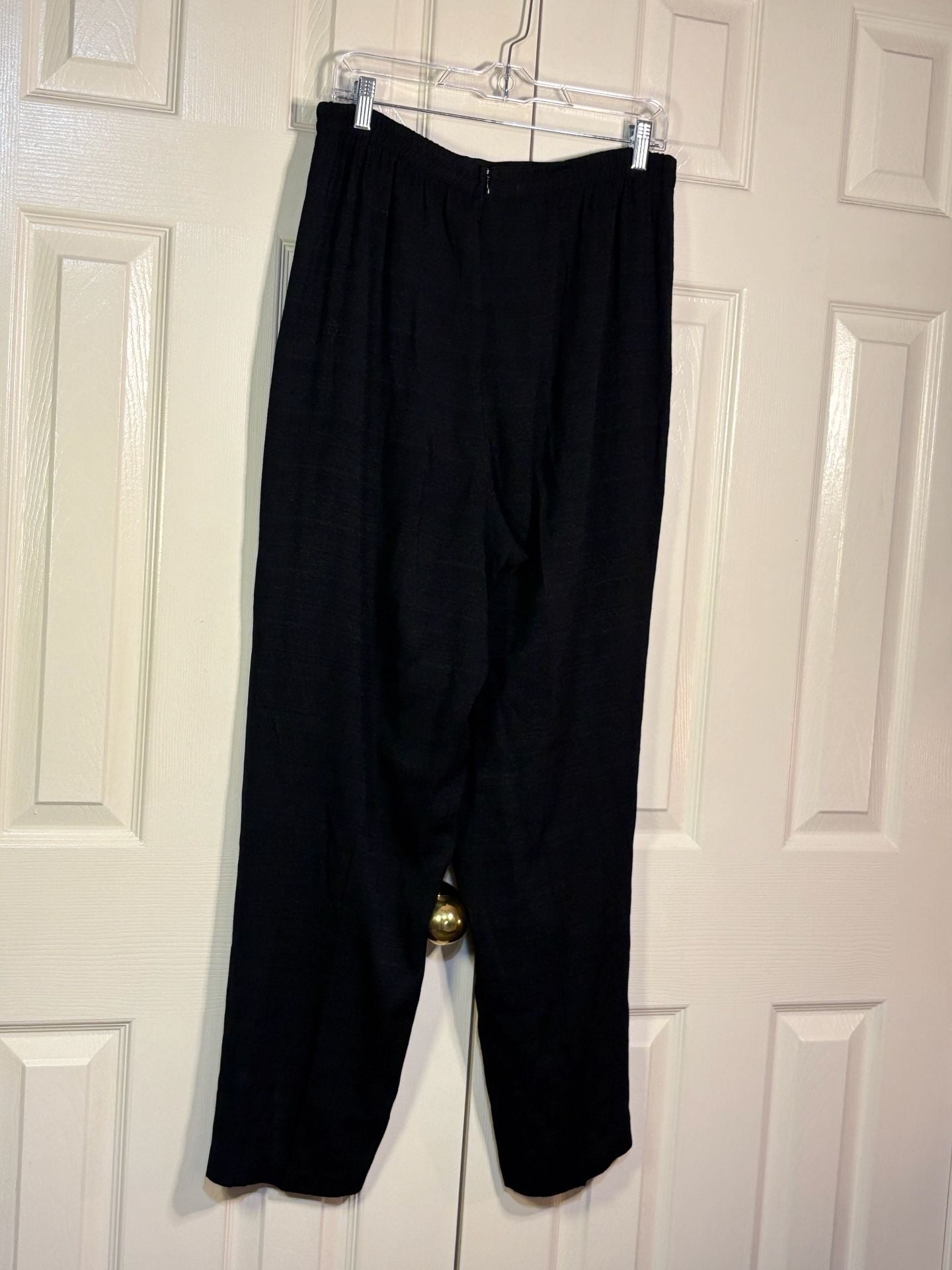 Dana Kay Wide Leg Pants Size 12 Black Pleated High Waist Trousers 7