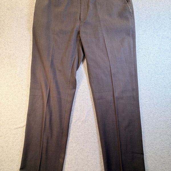 Marc Anthony Dress Pants Size 34x31 Gray Polyester Rayon Wool Blend